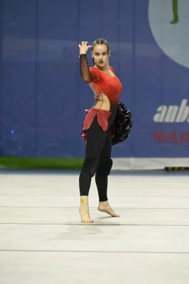 Routine Individuale Majorette con Body Rosso - Campionato Italiano Twirling — Majorettes Onda Azzurra, Jesolo
